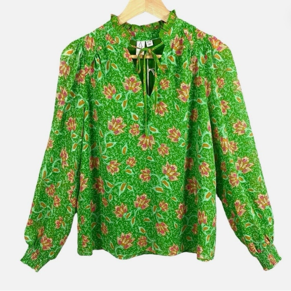 Joie Floral Green Women's Top size L